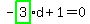 -highlight_green%28+3+%29%2Ad%2B1=0