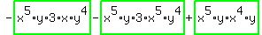 -highlight_green%28+x%5E5%2Ay%2A3%2Ax%2Ay%5E4+%29-highlight_green%28+x%5E5%2Ay%2A3%2Ax%5E5%2Ay%5E4+%29%2Bhighlight_green%28+x%5E5%2Ay%2Ax%5E4%2Ay+%29