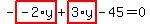 -highlight_red%28+-2%2Ay+%29%2Bhighlight_red%28+3%2Ay+%29-45=0