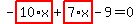 -highlight_red%28+10%2Ax+%29%2Bhighlight_red%28+7%2Ax+%29-9=0