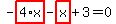 -highlight_red%28+4%2Ax+%29-highlight_red%28+x+%29%2B3=0