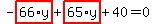 -highlight_red%28+66%2Ay+%29%2Bhighlight_red%28+65%2Ay+%29%2B40=0