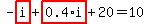 -highlight_red%28+i+%29%2Bhighlight_red%28+0.4%2Ai+%29%2B20=10