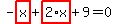 -highlight_red%28+x+%29%2Bhighlight_red%28+2%2Ax+%29%2B9=0