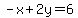 -x%2B2y=6
