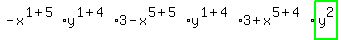 -x%5E%281%2B5%29%2Ay%5E%281%2B4%29%2A3-x%5E%285%2B5%29%2Ay%5E%281%2B4%29%2A3%2Bx%5E%285%2B4%29%2Ahighlight_green%28+y%5E2+%29