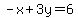 -x+%2B+3y+=+6