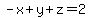 -x+%2B+y+%2B+z+=+2