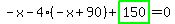 -x-4%2A%28-x%2B90%29%2Bhighlight_green%28+150+%29=0