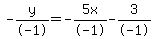 -y%2F-1=-5x%2F-1-3%2F-1