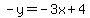 -y=-3x%2B4