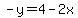 -y=4-2x