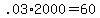 .03*2000 = 60
