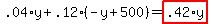 .04%2Ay%2B.12%2A%28-y%2B500%29=highlight_red%28+.42%2Ay+%29