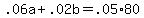 .06a+%2B+.02b+=+.05%2A80