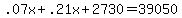 .07x+%2B+.21x+%2B+2730+=+39050