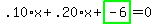 .10%2Ax%2B.20%2Ax%2Bhighlight_green%28+-6+%29=0