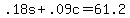 .18s+%2B+.09c+=+61.2
