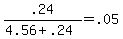 .24%2F%284.56+%2B+.24%29+=+.05