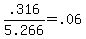 .316+%2F+5.266+=+.06