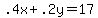 .4x+%2B+.2y+=+17