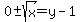 0%2B-sqrt%28x%29=y-1