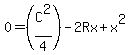 0+=+%28C%5E2%2F4%29+-+2Rx+%2B+x%5E2