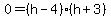 0+=+%28h-4%29%28h%2B3%29