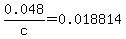 0.048/c = 0.018814