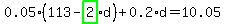 0.05*(113-highlight_green( 2 )*d)+0.2*d=10.05