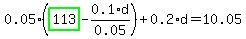 0.05*(highlight_green( 113 )-0.1*d/0.05)+0.2*d=10.05