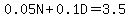 0.05N%2B0.1D=3.5
