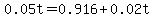 0.05t+=+0.916+%2B+0.02t