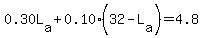 0.30L[a]+0.10(32-L[a])=4.8