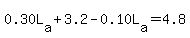 0.30L[a]+3.2-0.10L[a]=4.8