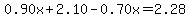 0.90x%2B2.10-0.70x=2.28
