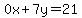 0x+%2B+7y+=+21
