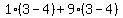 1%283-4%29%2B9%283-4%29