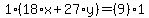 1%2A%2818%2Ax%2B27%2Ay%29=%289%29%2A1