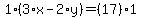 1%2A%283%2Ax-2%2Ay%29=%2817%29%2A1