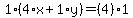 1%2A%284%2Ax%2B1%2Ay%29=%284%29%2A1