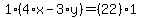 1%2A%284%2Ax-3%2Ay%29=%2822%29%2A1