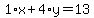 1%2Ax%2B4%2Ay=13