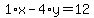 1%2Ax-4%2Ay=12