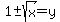1%2B-sqrt%28x%29=y