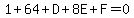 1+64+D+8E+F=0