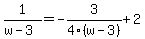 1%2F%28w-3%29=-3%2F4%28w-3%29%2B2