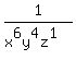 1/(x^6y^4z^1)