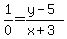 1%2F0+=+%28y+-+5%29+%2F+%28x+%2B+3%29