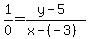 1%2F0+=+%28y+-+5%29+%2F+%28x+-+%28-3%29%29